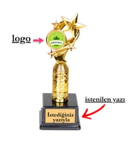 Ödül Kupası 32 cm-istenilen resim,logo ve yazı (Gold)