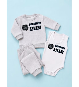 3'lü Hediye Set Mevsimlik Takım + Bebek Body Zıbın Baskı Çeşitleri
