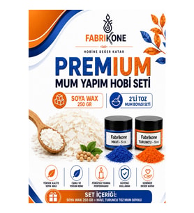 Premium Mum Yapım Hobi Seti - Soya Wax 250 gr - 2'li Toz Mum Boyası Seti - Mavi, Turuncu BKFABSW2502MT