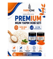 Premium Mum Yapım Hobi Seti - Soya Wax 250 gr - 2'li Toz Mum Boyası Seti - Mavi, Turuncu BKFABSW2502MT