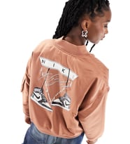 Nike Jordan Flight Renegade Synthetic Fill Oversize Jacket Kadın Dokuma Bomber Ceket Açık Kahverengi