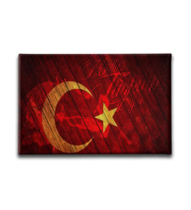 Ne Mutlu Türküm Diyene Türk Bayrağı Kanvas Tablo ABY114