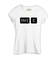 Baba / Anne - Ctrl+C Beyaz Kadın Tshirt