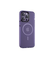 Apple iPhone 14 Pro Max Uyumlu Kılıf Mat Arka Yüzey Wireless Şarj Özellikli Zore Locik Kapak (Koyu Mor)