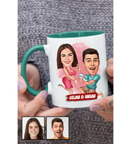 Sevgiliye Hediye Benimle Evlenir Misin  Karikatürlü Yeşil Kupa Bardak