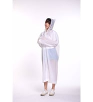 Unisex Mor Yağmurluk (Beyaz)