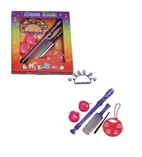 Maxtone PK-01 Ritim Seti - 4 Parça (Eğitici Perküsyon) Çocuklar ve Okul Öncesi Eğitim İçin Tasarlanmış Tef, Marakas ve Ritim Çubukları İçeren Başlangıç Paketi