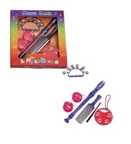 Maxtone PK-01 Ritim Seti - 4 Parça (Eğitici Perküsyon) Çocuklar ve Okul Öncesi Eğitim İçin Tasarlanmış Tef, Marakas ve Ritim Çubukları İçeren Başlangıç Paketi