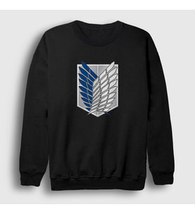 Presmono Unisex Siyah Scout Anime Attack On Titan Sweatshirt 124823tt