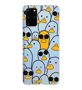 Samsung Galaxy S20 Plus Kapak Duck Tasarımlı Şeffaf Silikon Kılıf