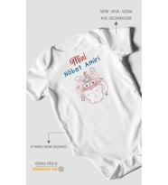 Mini Nöbet Amiri Baskılı Bebek Zıbını – Çıtçıtlı Body  %100 Pamuk Kısa Kol (Beyaz)
