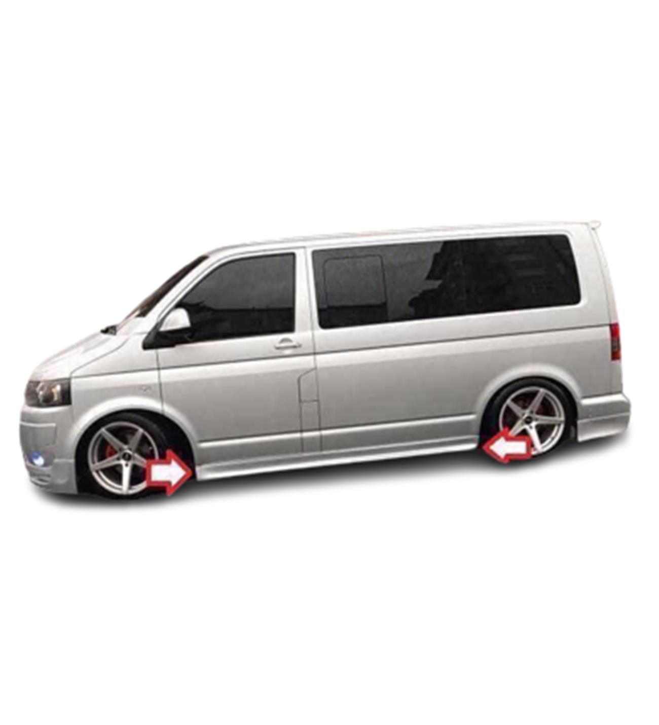 Vw Transporter -(2003 - 2021) Kısa Şase Yan Marşpiyel Seti (Plastik)