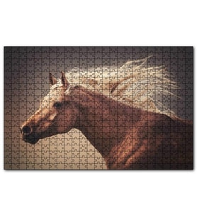 Cakapuzzle Kahve Rengi At Görseli Puzzle Yapboz MDF (Ahşap) (120 Parça)