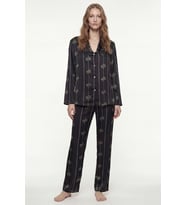 Amoris Elucious Desenli Uzun Saten Pijama Takımı