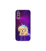 Huawei Nova 5T ile Uyumlu Splash Köpek Tasarımlı Şeffaf Silikon Kılıf