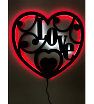 Love Led Işıklı Tablo