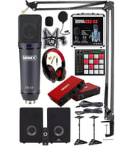 Midex Wizard Paket-5 Stüdyo Ekipmanları Seti (Monitör Mikrofon Ses Kartı Kulaklık Midi Pad Controller)