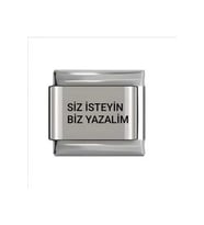 Kişiye Özel Lazer Yazılı İtalyan Çelik Charm - Tekli Parça