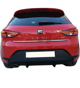 Seat Leon Uyumlu Mk3 - 5F (2013-2016) Style Uyumlu Arka Tampon Eki - Difüzör (Plastik)