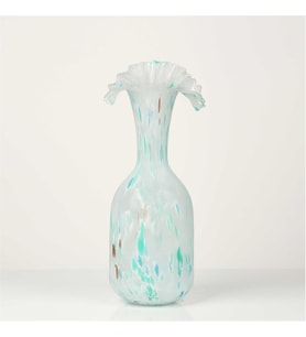 Vitale Beyaz Yeşil Cam Vazo 15*37Cm AK.P349.374112