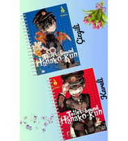 Toilet bound hanako kun defter seti 2 adet A4 boyutu 21*30 çizgili + kareli 60 syf