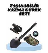 Çelik Katlanır Fonksiyonel Kamp Kazma Kürek Kesme Aleti Seti Küçük Kazma Kürek Seti