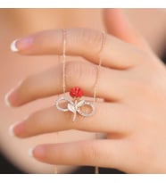Gümüş Rose Sonsuz Gül Bayan Kolye