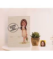 BK Gift Kişiye Özel Kız Çocuk Kolay Yetişmiyor Karikatürlü Otantik Masaüstü Ahşap Palet Çerçeve-1 (Beyaz)