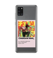 Samsung Galaxy A21S Uyumlu Chainsaw Man Anime Desenli Şeffaf Telefon Kılıfı