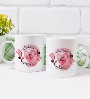 BK Gift Kişiye Özel İsimli Sevgililer Günü Tasarımlı İkili Kupa Bardak-7
