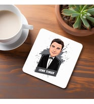 Kişiye Özel Smokinli Erkek Karikatürlü Bardak Altlığı
