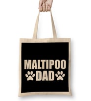 Maltipoo Dog Dad Gift Bez Çanta Uzun Saplı