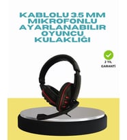 Kırmızı Işıklı Oyun Kulaklığı Kablolu Mikrofonlu Profesyonel