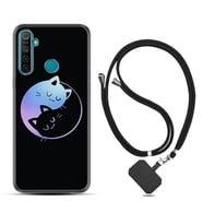 Realme 5i 5 Pro 6i 7 Pro 8 Kılıf Boyun Askılı Silikon Love Cats 1604