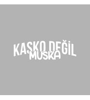 Kasko Değil Muska Araba Sticker siyah 16x5 CM (Beyaz)