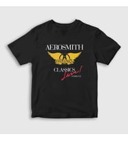 Presmono Unisex Çocuk Siyah Classics Aerosmith T-Shirt 6696tt