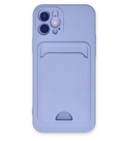 Newface Apple iPhone 12 Kılıf Kelvin Kartvizitli Silikon - Lila