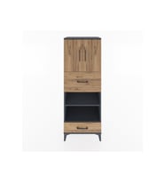 Hyperion Dolap 4 Raflı 2 Çekmeceli 2 Kapaklı 60x44x163 Antrasit-Çam