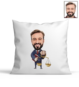 Kişiye Özel Avukat Tasarımlı Karikatür Yastık 84