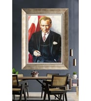 Gümüş Çerçeveli Atatürk Tablo ds40