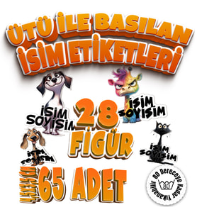 Kıyafet Etiketi - Okul Kıyafet Kumaş Etiketi Kreş Anaokulu İlkokul Kıyafet Kumaş Etiketi Set20
