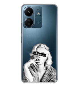 Xiaomi Redmi 13C Uyumlu Marilyn Monroe Desenli Şeffaf Telefon Kılıfı