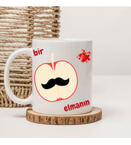 Bir Elmanın İki Yarısı Tasarımlı Kupa Bardak