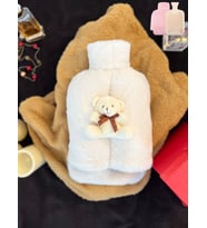 Trend Color Sıcak Su Torbası Kar Beyaz Peluş Ayak Isıtıcı Oyuncaklı 2 Litre Sıcak Su Torbası İle Beraber