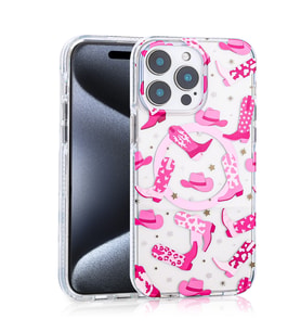 iPhone 16 Pro Max Kılıf Magsafe Şarj Özellikli Desenli Lüx Kapak (Pembe)