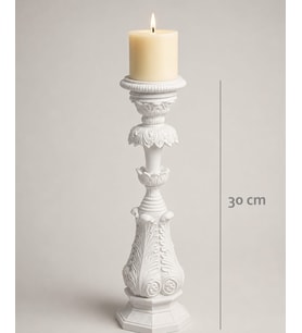 30 Cm Büyük Boy Dekoratif İşlemeli Sütun Mumluk