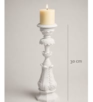 30 Cm Büyük Boy Dekoratif İşlemeli Sütun Mumluk