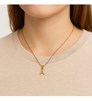 Fıora Çelik Zirkon Taşlı Harf Kolye Sade Şık Gold Ayarlanabilir Zincir Kişiselleştirilebilir Tüm Alfabe Sevgiliye Arkadaş Eşe Anneye Hediyelik