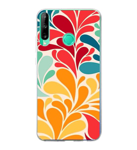 PrintiFy Huawei P40 Lite E ile Uyumlu 1mm Slim Fit Retro Renkler 5 Baskılı Şeffaf  Kılıf