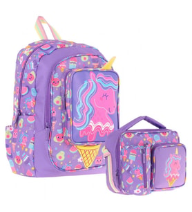 Kaukko Kids Unicorn Detaylı Okul Çantası (L5224) ve Thermo Beslenme Çantası (L7224) Seti - Kız Çocuk